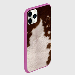 Чехол iPhone 11 Pro матовый Текстура коровы, цвет: 3D-фиолетовый — фото 2