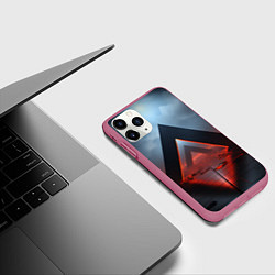Чехол iPhone 11 Pro матовый Дорога абстракций, цвет: 3D-малиновый — фото 2