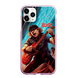 Чехол iPhone 11 Pro матовый ACDC rock music, цвет: 3D-розовый