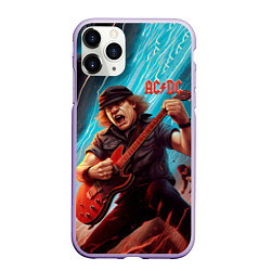 Чехол iPhone 11 Pro матовый ACDC rock music, цвет: 3D-светло-сиреневый