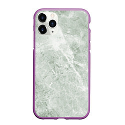 Чехол iPhone 11 Pro матовый Зелёный мрамор, цвет: 3D-фиолетовый