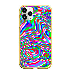 Чехол iPhone 11 Pro матовый Разноцветная пластика, цвет: 3D-желтый