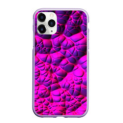 Чехол iPhone 11 Pro матовый Объемная розовая текстура, цвет: 3D-светло-сиреневый