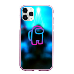 Чехол iPhone 11 Pro матовый Амонг ас киберпанк, цвет: 3D-розовый