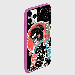 Чехол iPhone 11 Pro матовый Гейша Японии в кимоно - смерть полнолуние, цвет: 3D-фиолетовый — фото 2