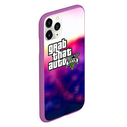 Чехол iPhone 11 Pro матовый Gta neon 10 лет, цвет: 3D-фиолетовый — фото 2