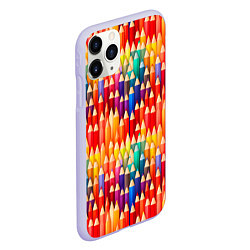 Чехол iPhone 11 Pro матовый Цветные карандаши, цвет: 3D-светло-сиреневый — фото 2