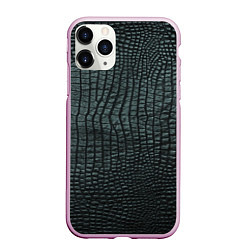 Чехол iPhone 11 Pro матовый Текстура крокодиловой кожи, цвет: 3D-розовый