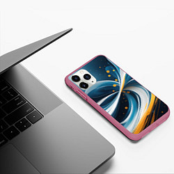 Чехол iPhone 11 Pro матовый Закрученная абстракция от нейросети, цвет: 3D-малиновый — фото 2