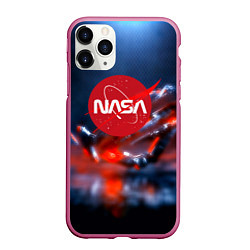 Чехол iPhone 11 Pro матовый Nasa space star, цвет: 3D-малиновый