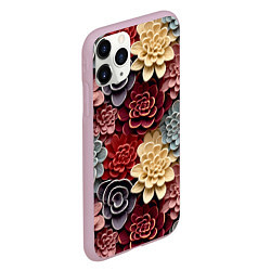 Чехол iPhone 11 Pro матовый Объёмные цветы суккулента, цвет: 3D-розовый — фото 2