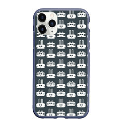 Чехол iPhone 11 Pro матовый Геометрические зайцы и коты, цвет: 3D-серый