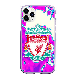 Чехол iPhone 11 Pro матовый Ливерпуль спорт клуб, цвет: 3D-светло-сиреневый