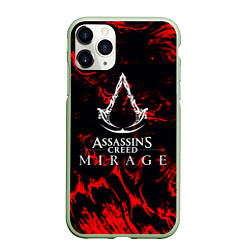 Чехол iPhone 11 Pro матовый Assassins Creed кровь тамплиеров, цвет: 3D-салатовый
