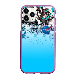 Чехол iPhone 11 Pro матовый Nasa space, цвет: 3D-фиолетовый