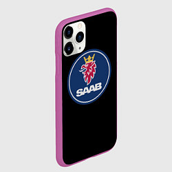 Чехол iPhone 11 Pro матовый Saab sport auto car, цвет: 3D-фиолетовый — фото 2
