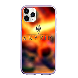Чехол iPhone 11 Pro матовый Skyrim rpg game, цвет: 3D-светло-сиреневый