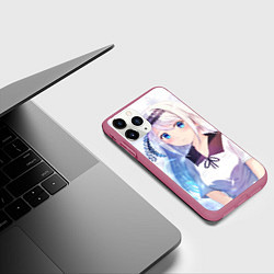 Чехол iPhone 11 Pro матовый Kaguya-sama wa Kokurasetai Кей Широгане, цвет: 3D-малиновый — фото 2