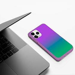 Чехол iPhone 11 Pro матовый Градиент северное сияние, цвет: 3D-фиолетовый — фото 2