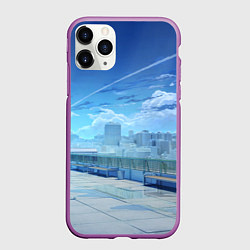 Чехол iPhone 11 Pro матовый Love Money Rock-n-Roll крыша школы, цвет: 3D-фиолетовый