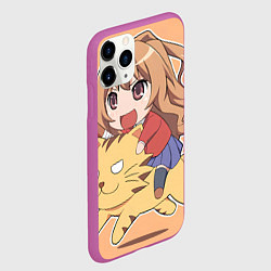 Чехол iPhone 11 Pro матовый Торадора Тайга Айсака, цвет: 3D-фиолетовый — фото 2