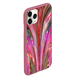 Чехол iPhone 11 Pro матовый Размытый узор с розовыми и серыми тонами, цвет: 3D-малиновый — фото 2