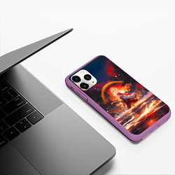 Чехол iPhone 11 Pro матовый Яэ Мико и небо, цвет: 3D-фиолетовый — фото 2