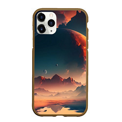 Чехол iPhone 11 Pro матовый Планета в далеком космосе, цвет: 3D-коричневый