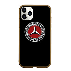 Чехол iPhone 11 Pro матовый Mercedes auto sport car, цвет: 3D-коричневый