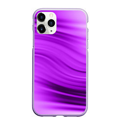 Чехол iPhone 11 Pro матовый Розово фиолетовый абстрактный узор волны, цвет: 3D-светло-сиреневый