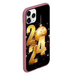 Чехол iPhone 11 Pro матовый Новый 2024 год, цвет: 3D-малиновый — фото 2