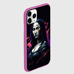 Чехол iPhone 11 Pro матовый Мона Лиза - современный арт, цвет: 3D-фиолетовый — фото 2