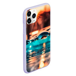 Чехол iPhone 11 Pro матовый Поверхность воды на закате макро, цвет: 3D-светло-сиреневый — фото 2