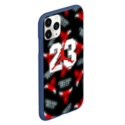 Чехол iPhone 11 Pro матовый Basketball jordan logo, цвет: 3D-тёмно-синий — фото 2