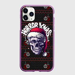 Чехол iPhone 11 Pro матовый Horror xmas, цвет: 3D-фиолетовый