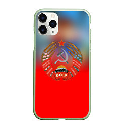 Чехол iPhone 11 Pro матовый Belarus ussr, цвет: 3D-салатовый