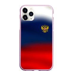 Чехол iPhone 11 Pro матовый Символика России герб, цвет: 3D-розовый