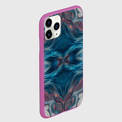 Чехол iPhone 11 Pro матовый Абстрактные краски, цвет: 3D-фиолетовый — фото 2
