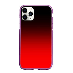 Чехол iPhone 11 Pro матовый Градиент: от черного до ярко-красного, цвет: 3D-фиолетовый