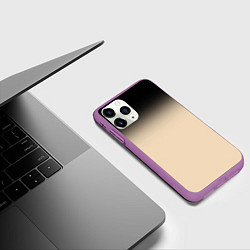Чехол iPhone 11 Pro матовый Градиент: от черного к телесному, цвет: 3D-фиолетовый — фото 2