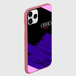 Чехол iPhone 11 Pro матовый Audi stripes, цвет: 3D-малиновый — фото 2