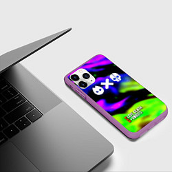 Чехол iPhone 11 Pro матовый Love Death and Robots flame, цвет: 3D-фиолетовый — фото 2