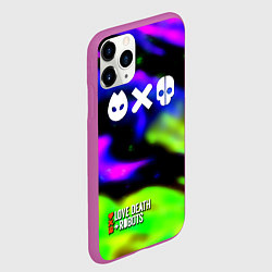 Чехол iPhone 11 Pro матовый Love Death and Robots flame, цвет: 3D-фиолетовый — фото 2