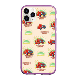 Чехол iPhone 11 Pro матовый Машина ретро, цвет: 3D-фиолетовый