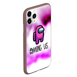 Чехол iPhone 11 Pro матовый Among us game pink, цвет: 3D-коричневый — фото 2