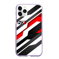 Чехол iPhone 11 Pro матовый Mass effect - white uniform n7, цвет: 3D-светло-сиреневый