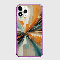Чехол iPhone 11 Pro матовый Цветная абстракция - нейросеть, цвет: 3D-фиолетовый