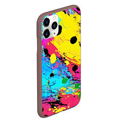 Чехол iPhone 11 Pro матовый Цветная абстракция - живопись, цвет: 3D-коричневый — фото 2