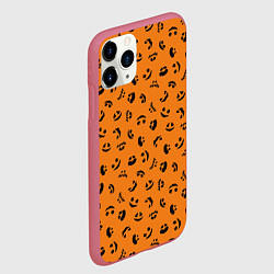 Чехол iPhone 11 Pro матовый Тыквенный узор, цвет: 3D-малиновый — фото 2