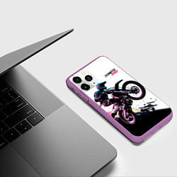 Чехол iPhone 11 Pro матовый Moto band, цвет: 3D-фиолетовый — фото 2